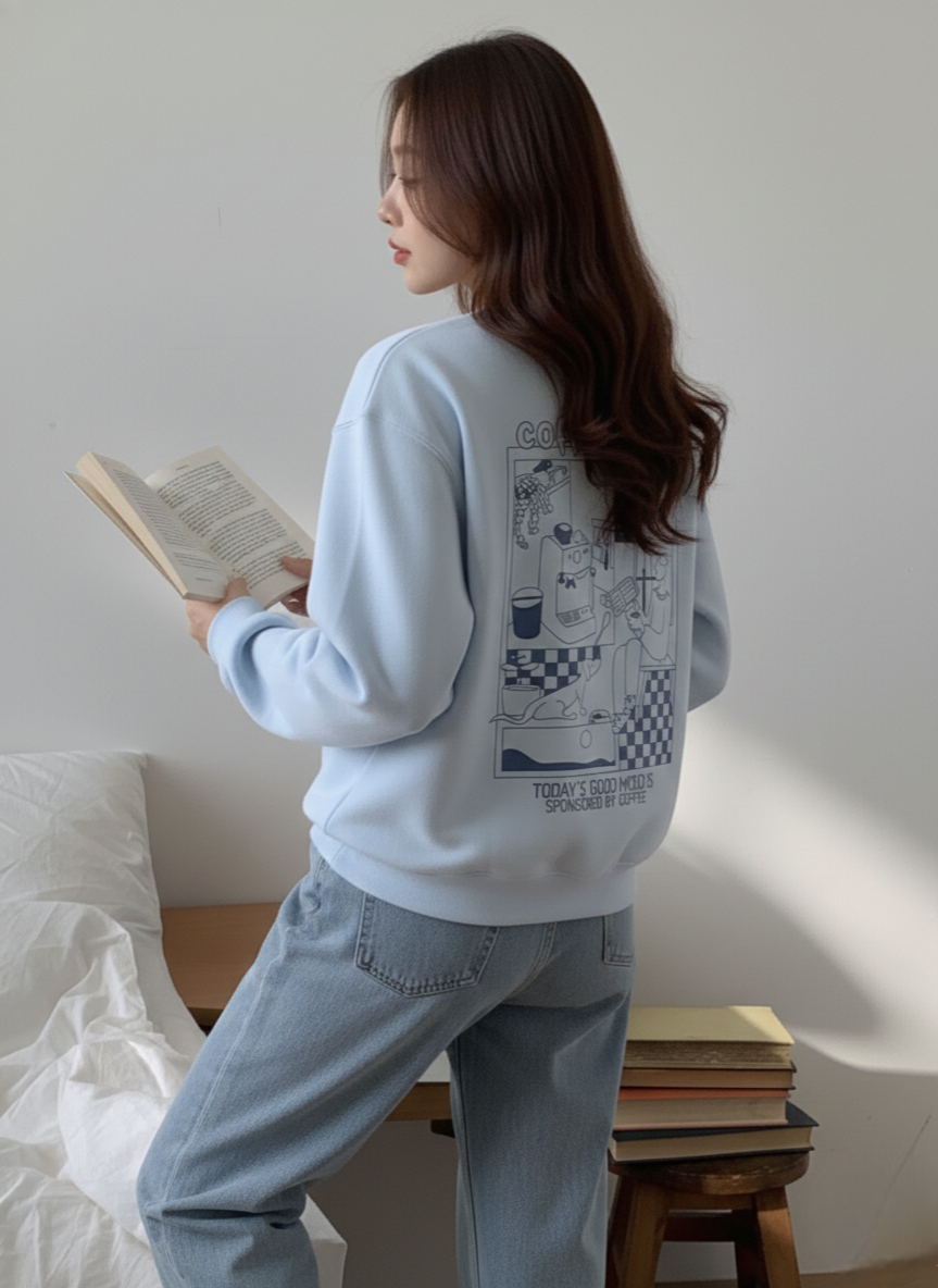 Cafe Vibe Crewneck Sweatshirt