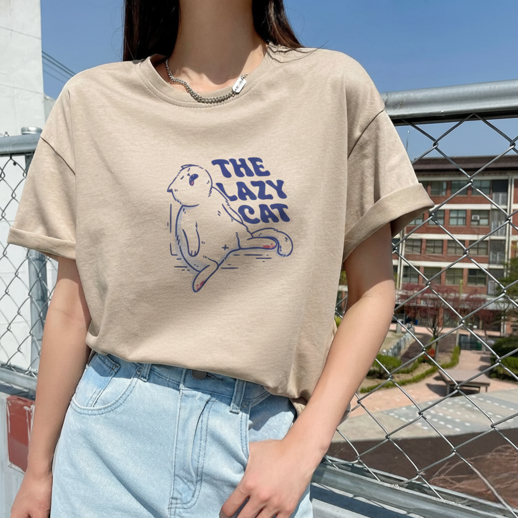 Lazy Cat Cotton Tee